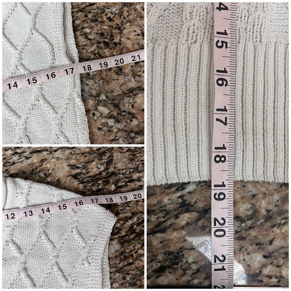 Rachel Zoe Ivory Cable Knit Sweater Vest Women’s XS | Fisherman Anglercore - Picture 6 of 10
